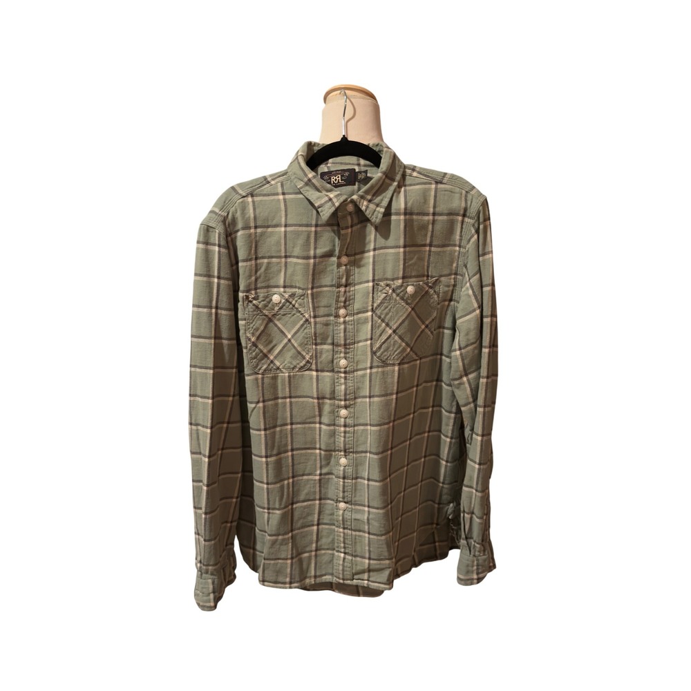Ralph Lauren Double RL Olive Green Plaid Button-Down Shirt